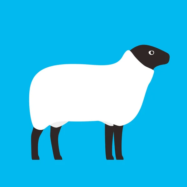 Sheep Farm Animal Black Icon Vector Illustration — Stock Vector