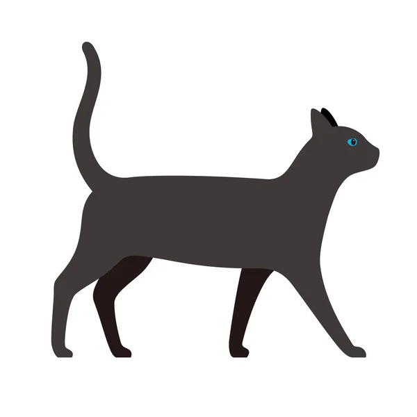 Кіт Сільськогосподарська Тварина Чорна Ікона Векторні Ілюстрації — стоковий вектор