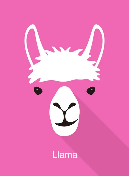 Llama Animal Visage Plat Icône Design Illustration Vectorielle — Image vectorielle