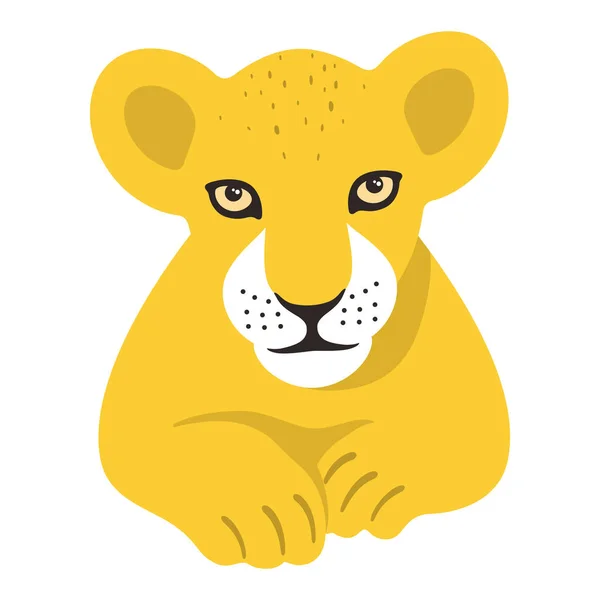 Little Big Cat Lion Cub Vector Illustration — ストックベクタ