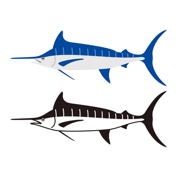 Pesce Marlin Azzurro Atlantico Illustrazione Vettoriale — Vettoriale Stock