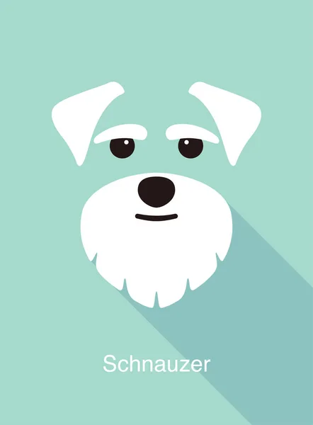 Schnauzer Hundegesicht Flaches Icon Design Vektorillustration — Stockvektor
