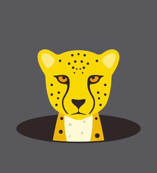 Roztomilý Gepard Díře Sledování Vektorové Ilustrace — Stockový vektor