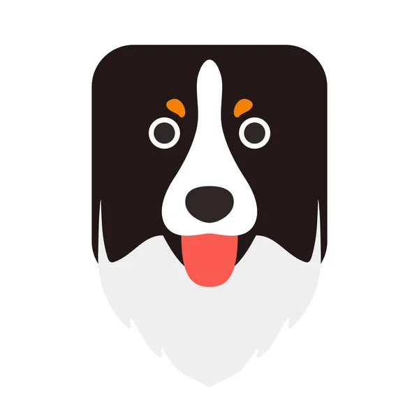 Pes Tvář Ploché Ikony Design Vektorové Ilustrace — Stockový vektor