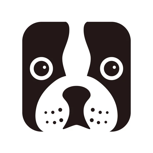 Dog Face Flat Icon Design Vector Illustration — Stock Vector