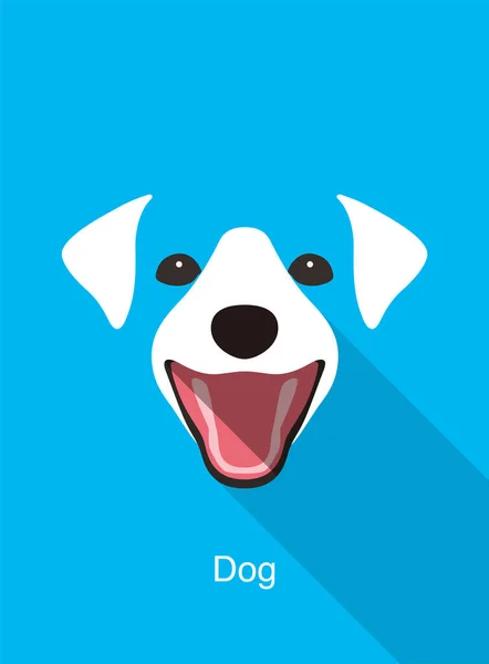 Hund Lachend Gesicht Flache Ikone Design Vektorillustration — Stockvektor