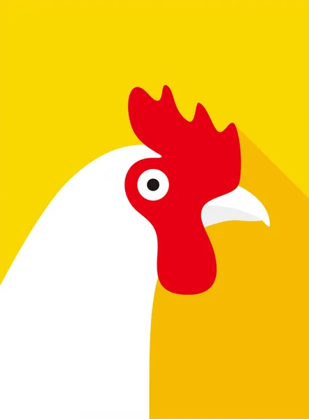 Hen Face Flat Icon Design Vector Illustration — ストックベクタ