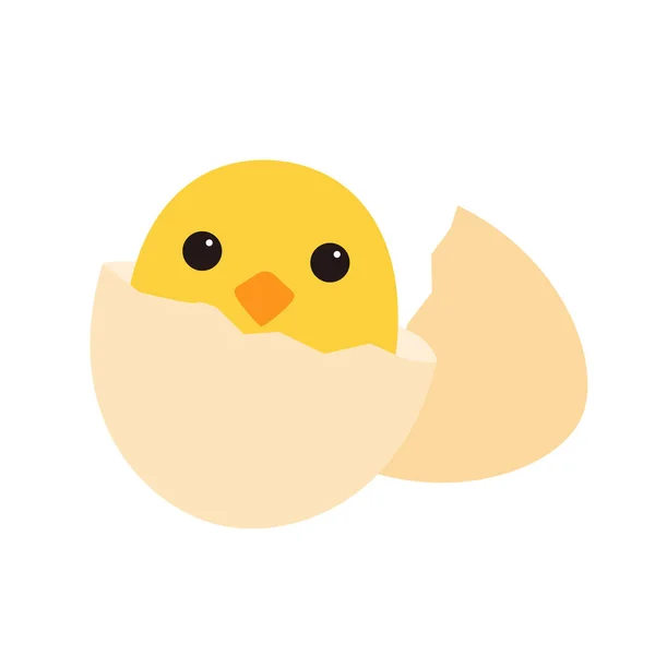 Cute Cartoon Chicken Egg Flat Icon Vector Illustration — ストックベクタ