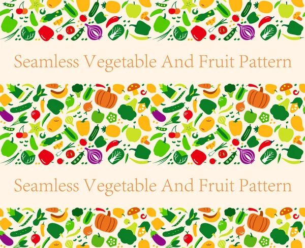 Απρόσκοπτη Μοτίβο Των Λαχανικών Και Των Φρούτων Διανυσματική Απεικόνιση Φόντο — Διανυσματικό Αρχείο
