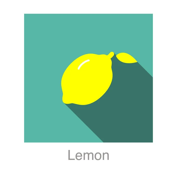 Значок Плоского Лимона Векторная Иллюстрация — стоковый вектор