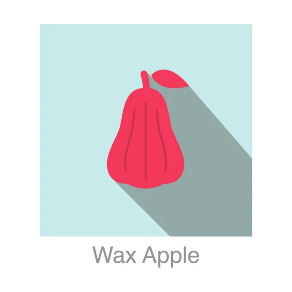 Κερί Μήλο Επίπεδη Εικονίδιο Φρούτων Διανυσματική Απεικόνιση — Διανυσματικό Αρχείο