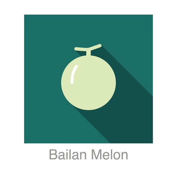 Bailan Πεπόνι Φρούτων Επίπεδη Εικόνα Διανυσματική Απεικόνιση — Διανυσματικό Αρχείο