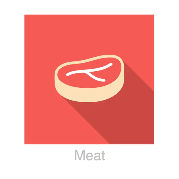 Κρέας Φαγητό Επίπεδη Εικόνα Vector Εικονογράφηση Φορέα — Διανυσματικό Αρχείο