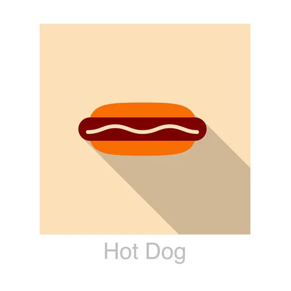 Hot Dog Cibo Piatto Design Icona — Vettoriale Stock