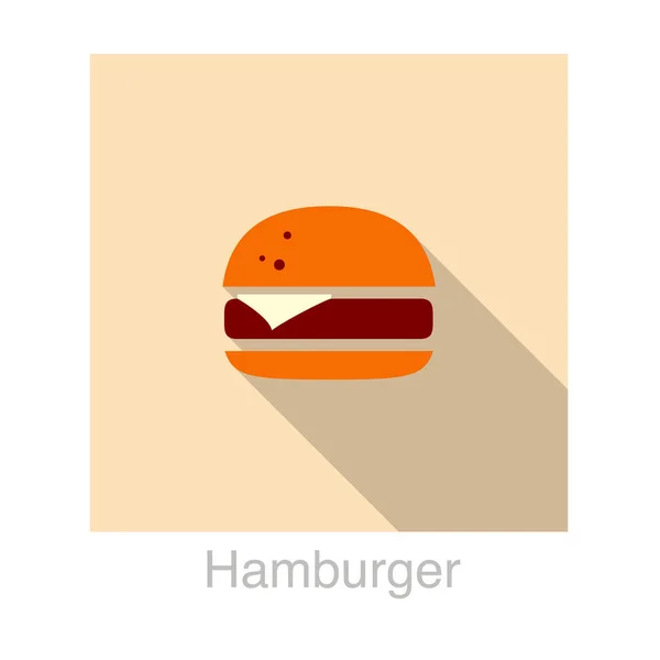 Гамбургер Продовольствия Плоский Значок Дизайн Векторные Иллюстрации — стоковый вектор