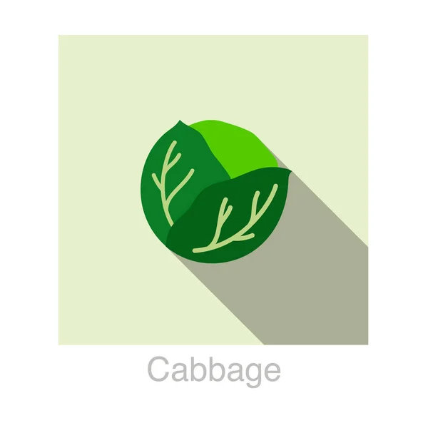 キャベツ野菜食品フラット アイコン ベクトル図 — ストックベクタ