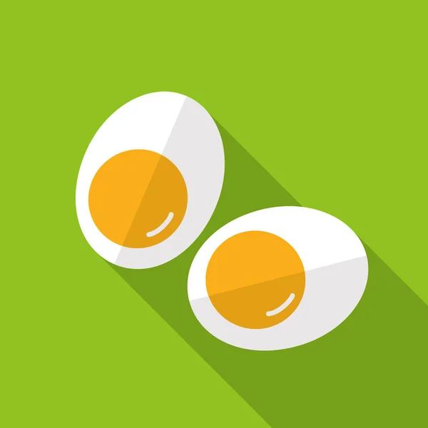Два Яйца Срез Плоский Значок Дизайн Векторные Иллюстрации — стоковый вектор