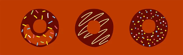 Doughnut Food Flat Icon Design Vector Illustration — Stock Vector