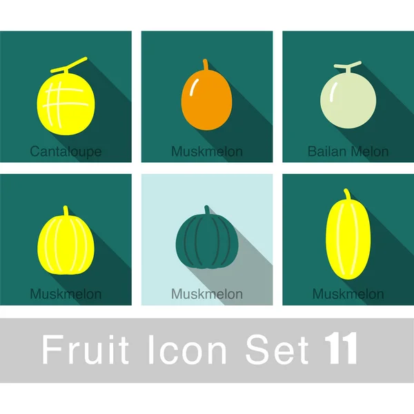 Gyümölcs Ikon Design Készlet Vektor Illusztráció — Stock Vector