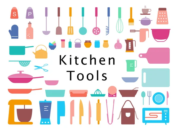 Коллекция Иконок Кухонных Инструментов — стоковый вектор