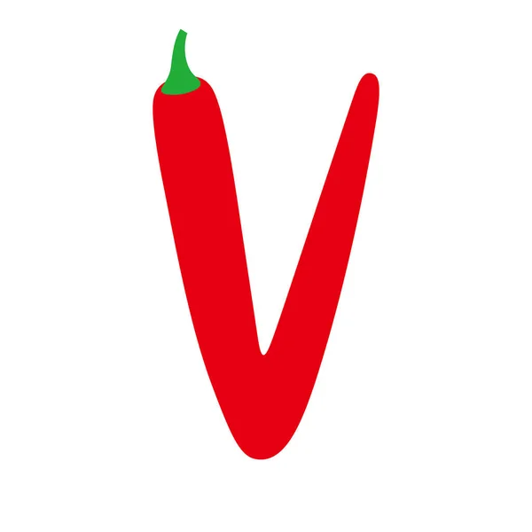 Alfabeto Pimenta Ilustração Vetorial — Vetor de Stock