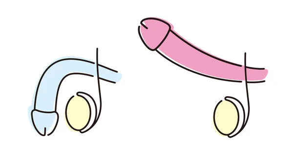 Erect Penis Flaccid Penis Vector Illustration — Image vectorielle