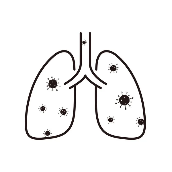 Menschliche Lungen Mit Coronavirus — Stockvektor