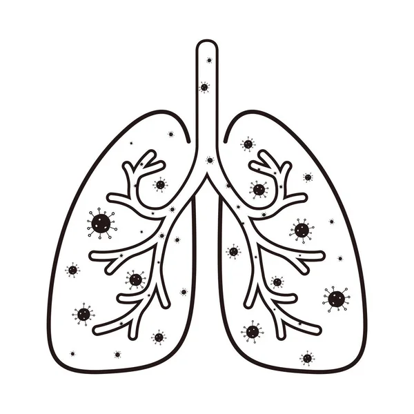 Poumons Humains Porteurs Virus Corona — Image vectorielle