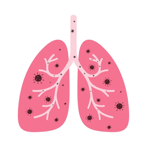 Poumons Humains Porteurs Virus Corona — Image vectorielle