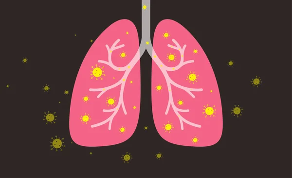 Poumons Humains Porteurs Virus Corona — Image vectorielle