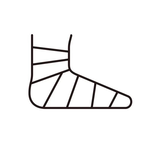 Иконка Раненой Ноги Перевязанная Нога Векторная Иллюстрация — стоковый вектор