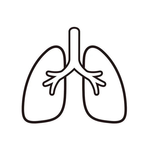 Poumons Organes Humains Icône Plate Illustration Vectorielle — Image vectorielle