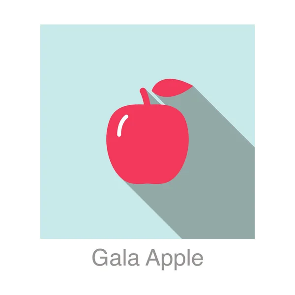 Apple Φρούτα Επίπεδη Εικονίδιο Gala Μήλο Διανυσματική Απεικόνιση Royalty Free Διανύσματα Αρχείου
