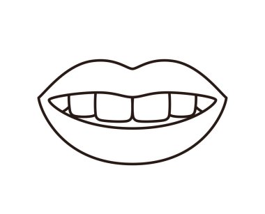 Beyaz dişleriyle gülümsüyor.