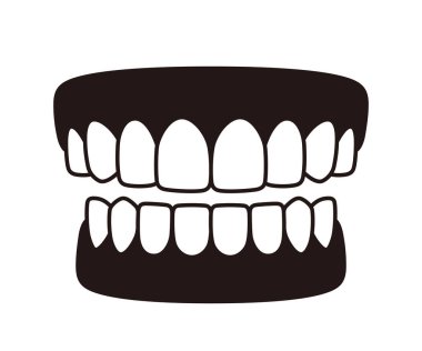 İnsan dişi modeli simgesi, vektör illüstrasyonu