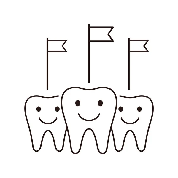 Icono Del Equipo Dientes Vector Ilustración Concepto Dental — Vector de stock