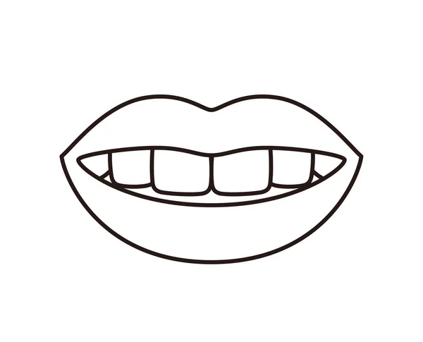 Sonriendo Con Dientes Blancos — Vector de stock