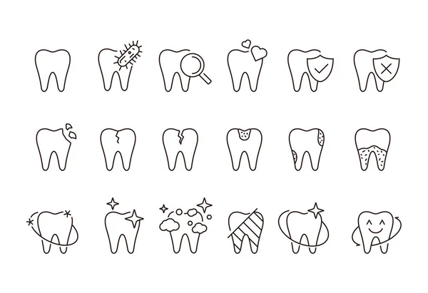Iconos Dentales Ilustración Vectorial — Vector de stock