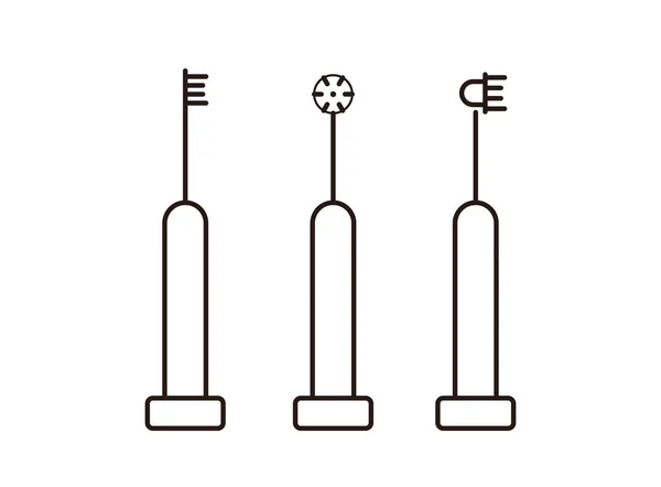 Elektronisk Tandborste Ikon Vektor Illustration — Stock vektor