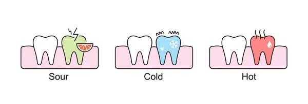 Sensitive Teeth Icon Illustration Vector Dental Concept — Stock Vector