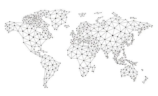 Περίληψη Τηλεπικοινωνιακός Παγκόσμιος Χάρτης Κύκλους Γραμμές Και Δίκτυα Χάρτης Του — Διανυσματικό Αρχείο