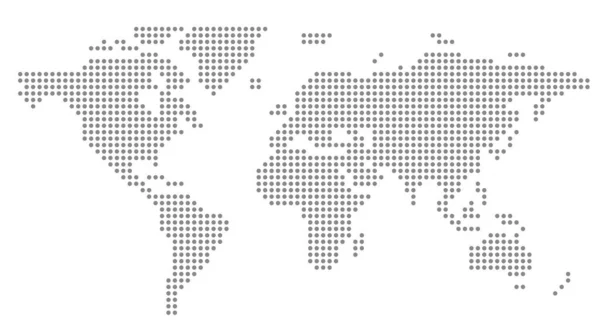 Mapa Mundo Dos Pontos Alfabeto Inglês Maiúsculo Conduzido Ilustração Vetorial — Vetor de Stock