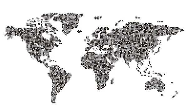 Χάρτης Του Κόσμου Σχέδιο Από Ψηφιδωτές Κουκίδες — Διανυσματικό Αρχείο