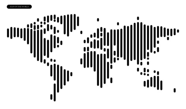 Simple Vertical Line Map World Vector White Background — ストックベクタ