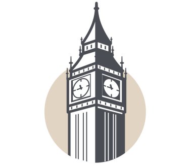 Big Ben, Londra, ünlü düz simge tasarımı