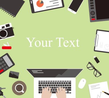 Tablo düz tasarımı, vektör çizim çalışan adam