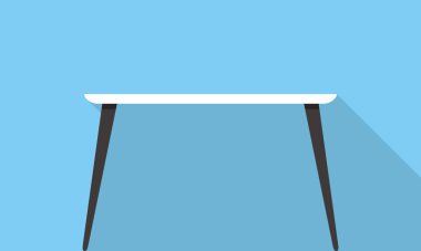 Tek Resepsiyon düz simgesi tasarım, mavi renk arka plan, ışık ve gölge.