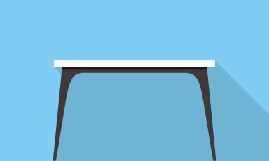 Tek Resepsiyon düz simgesi tasarım, mavi renk arka plan, ışık ve gölge.