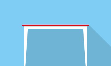 Tek Resepsiyon düz simgesi tasarım, mavi renk arka plan, ışık ve gölge.