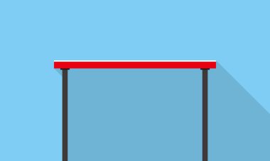 Tek Resepsiyon düz simgesi tasarım, mavi renk arka plan, ışık ve gölge.